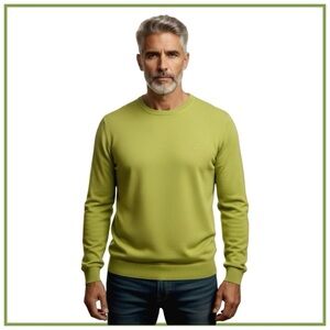 Versace Men's 100% Cotton Lime-Green Crewneck Sweater. XXL (Fits Like XL)